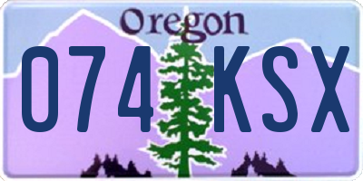 OR license plate 074KSX