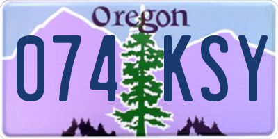 OR license plate 074KSY