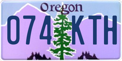 OR license plate 074KTH