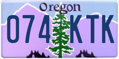 OR license plate 074KTK