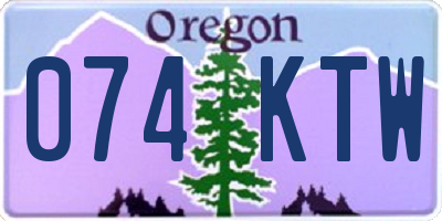 OR license plate 074KTW