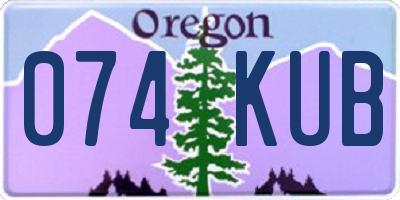 OR license plate 074KUB