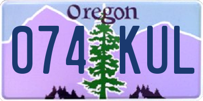 OR license plate 074KUL