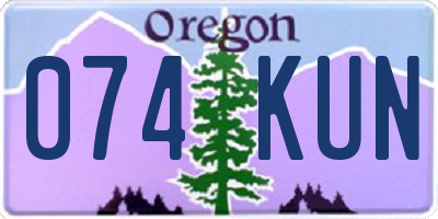 OR license plate 074KUN
