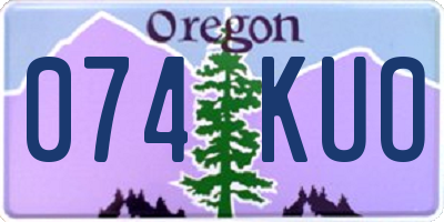 OR license plate 074KUO
