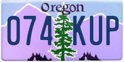 OR license plate 074KUP