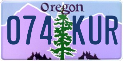 OR license plate 074KUR