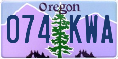 OR license plate 074KWA