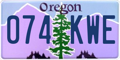 OR license plate 074KWE
