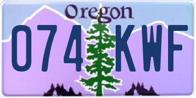 OR license plate 074KWF