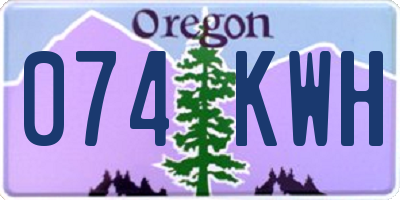 OR license plate 074KWH
