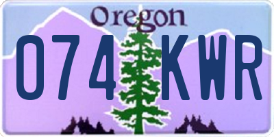 OR license plate 074KWR