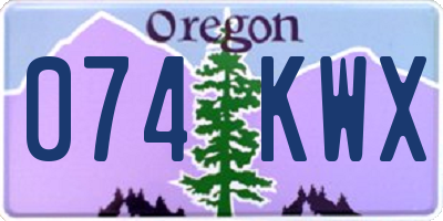OR license plate 074KWX