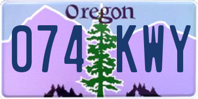 OR license plate 074KWY