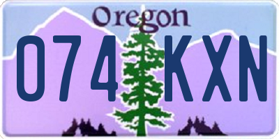 OR license plate 074KXN