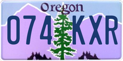 OR license plate 074KXR