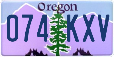 OR license plate 074KXV