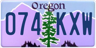 OR license plate 074KXW