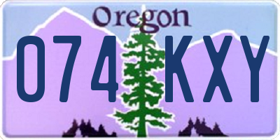 OR license plate 074KXY