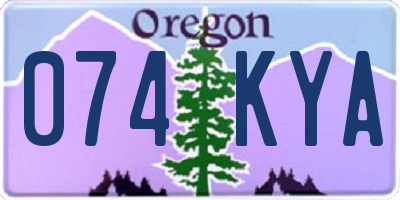 OR license plate 074KYA