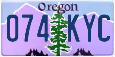 OR license plate 074KYC