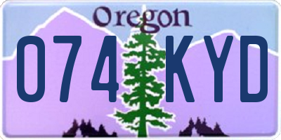OR license plate 074KYD