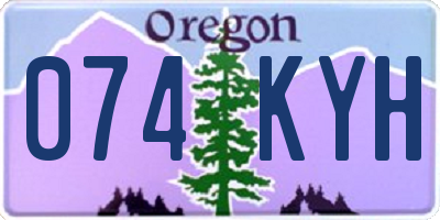 OR license plate 074KYH