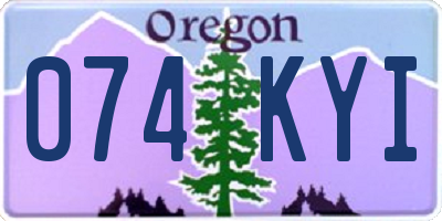 OR license plate 074KYI