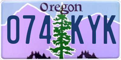 OR license plate 074KYK
