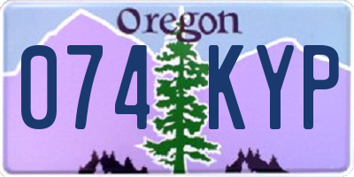OR license plate 074KYP