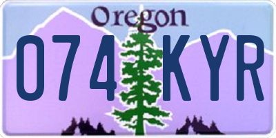 OR license plate 074KYR
