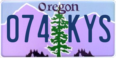 OR license plate 074KYS