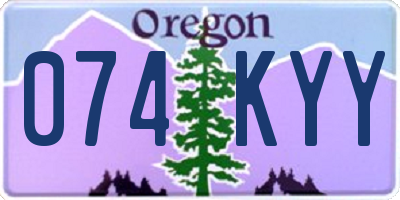 OR license plate 074KYY