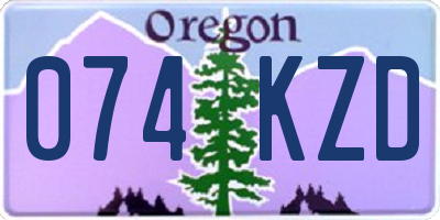 OR license plate 074KZD