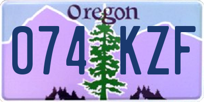 OR license plate 074KZF