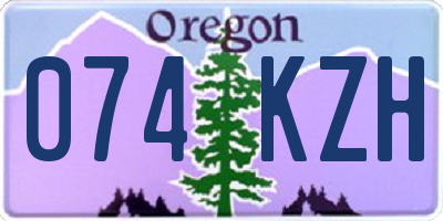 OR license plate 074KZH