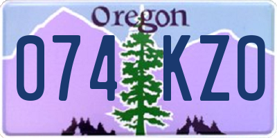 OR license plate 074KZO