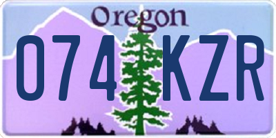OR license plate 074KZR