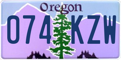 OR license plate 074KZW