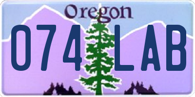 OR license plate 074LAB