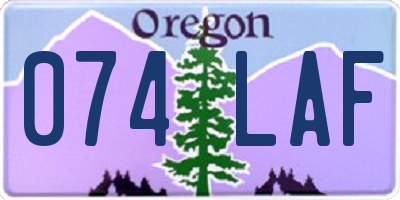 OR license plate 074LAF
