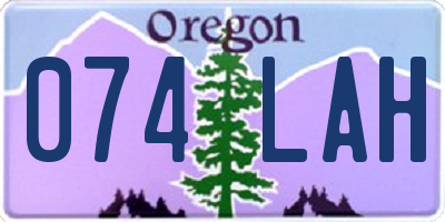 OR license plate 074LAH