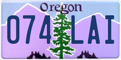 OR license plate 074LAI