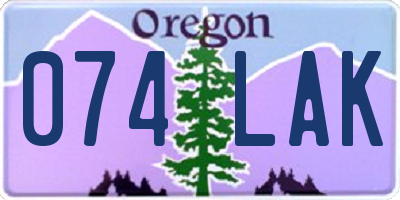 OR license plate 074LAK