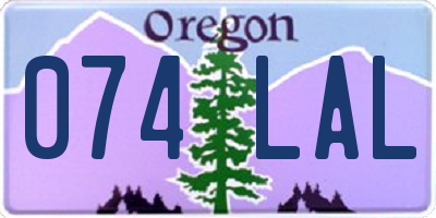 OR license plate 074LAL
