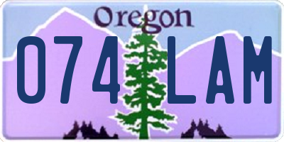 OR license plate 074LAM