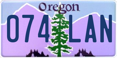 OR license plate 074LAN