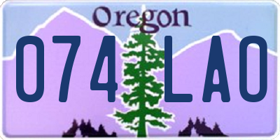 OR license plate 074LAO