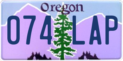OR license plate 074LAP
