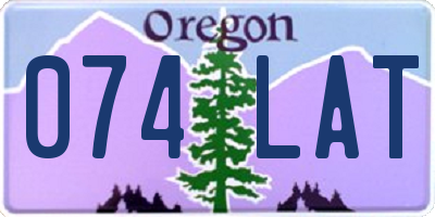 OR license plate 074LAT
